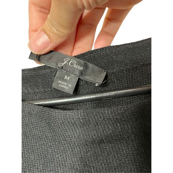 J. Crew Black Sweater Midi Knit Dress Long Sleeves Wool Blend Size M - Picture 5 of 8